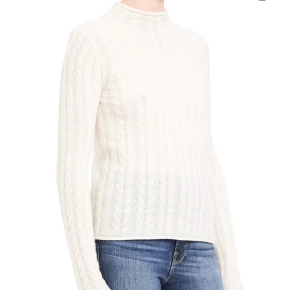 Theory New Cable Mock Neck Cashmere Sweater - Picture 5 of 15
